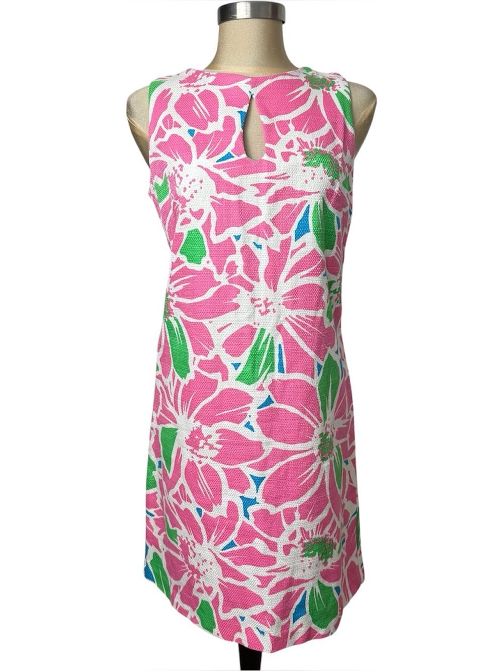 Taylor Pink Tropical Floral Cotton Shift Dress Size 10 Preppy Resort